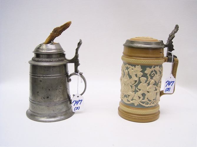 TWO COLLECTIBLE GERMAN BEER STEINS  16f287