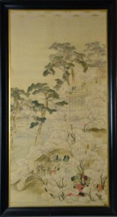 A Large Japanese Water Color Painting
