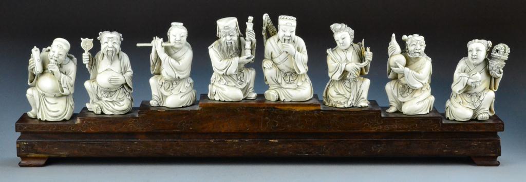 Chinese Qing Carved Ivory Eight 171f3b