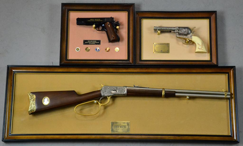 John Wayne framed 1892 Model Rifles & PistolsTo