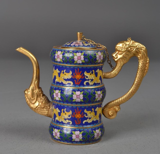 Chinese Cloisonne and Gilt Bronze 17218b