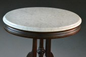 Victorian Marble and Mahogany Side TableWhite
