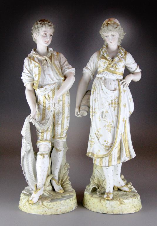 Pr Of Impressive Heubach Porcelain 17253f