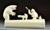 Inuit Ivory Carving of Figures with