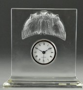 Lalique Crystal Owl ClockEtched plaque