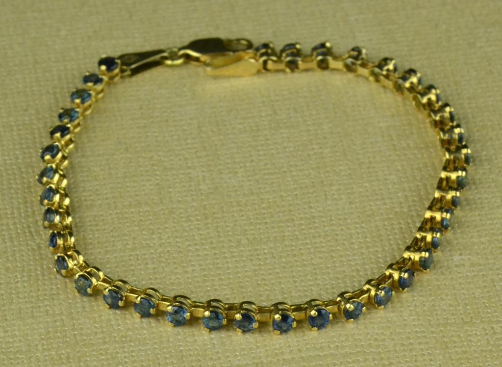 14K Gold and Sapphire BraceletSapphire 17269f