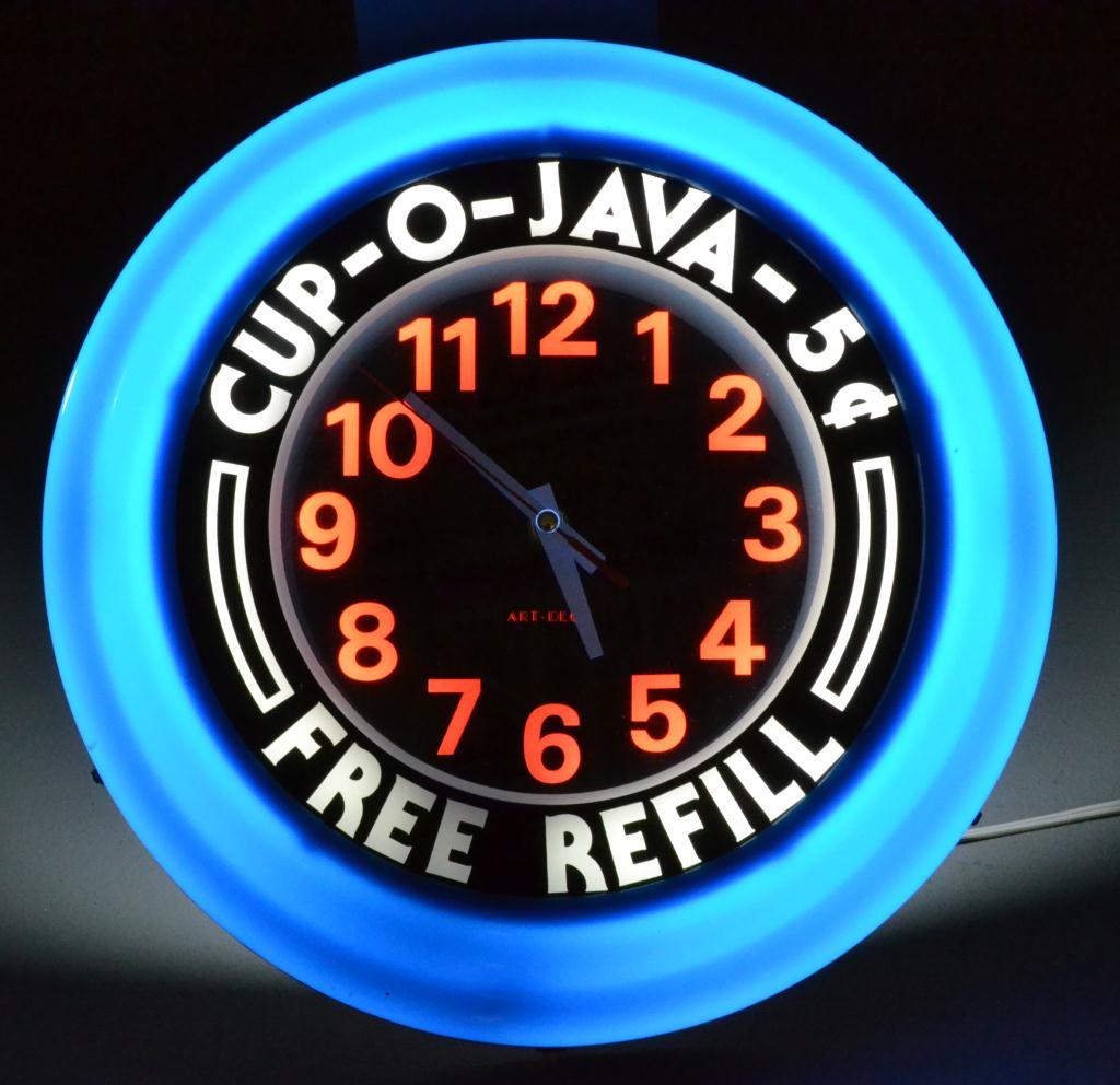 Neon Coffee Advertisement ClockCobalt 1726e1