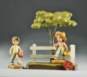 (3) Anri Carved Wooden FigurinesTo include