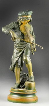 Spelter Statue of MusicianDepicting