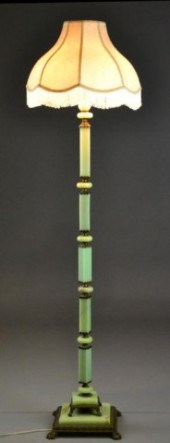 A Fine Art Deco Green Onyx Floor LampAn