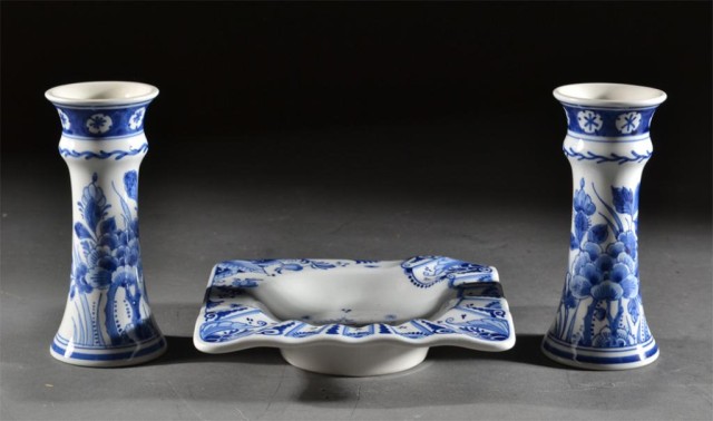 (3) Delt Blue & White Porcelain