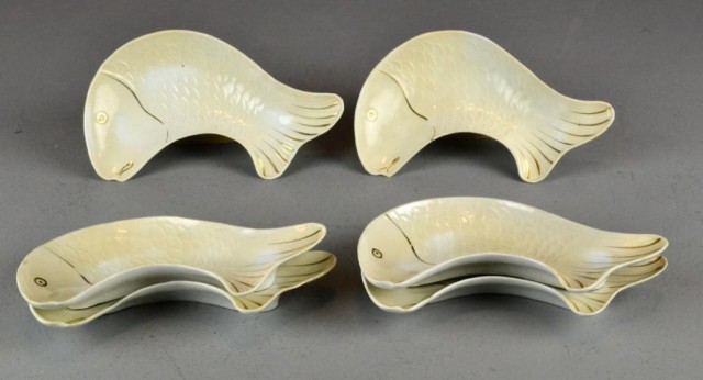 (6 ) Bavaria Porcelain Fish PlatesTo