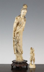 A Chinese ivory slender figure of a