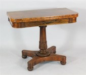 A William IV rosewood card table with