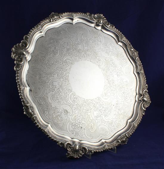 A large Edwardian silver salver 172e98