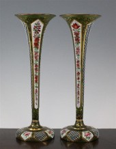 A pair of Bohemian enamelled and overlaid