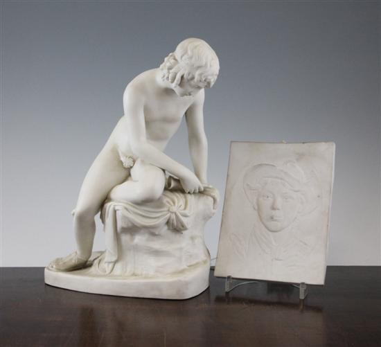 A Copeland parian figure of Narcissus after