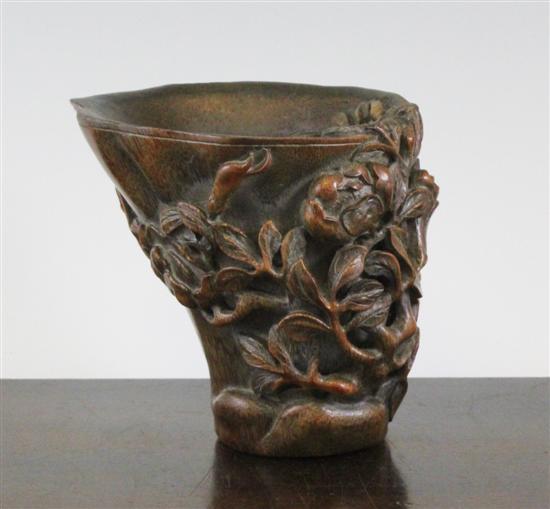 A Chinese bamboo libation cup carved 173121