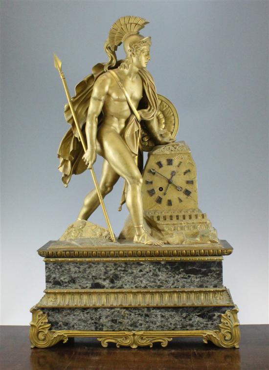 A French Second Empire ormolu and green marble