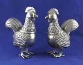 A pair of Indian white metal free standing