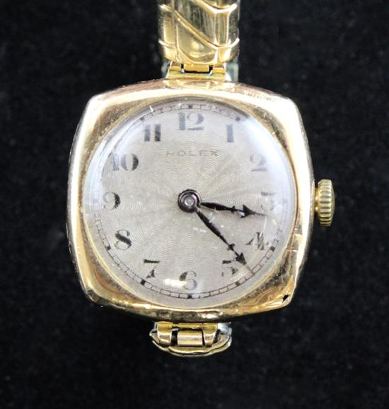 A lady's 1920's 15ct gold Rolex wrist watch