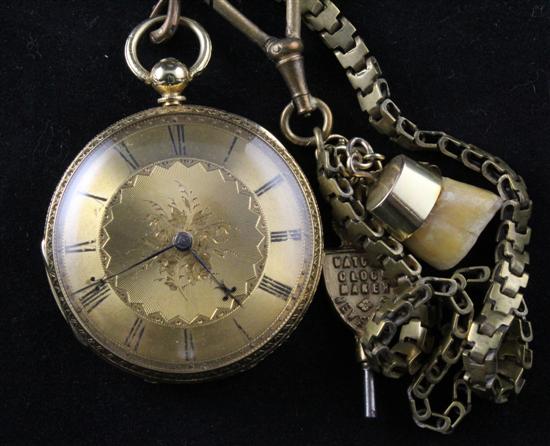 A Victorian 18ct gold keywind pocket watch