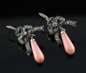 A pair of Victorian style rose diamond