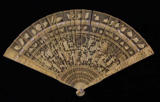 A Chinese export ivory brise fan 170dc3