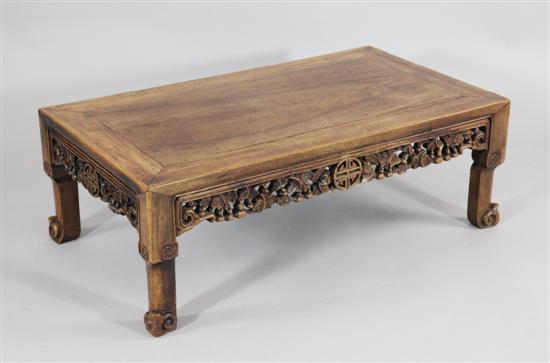 A Chinese carved hardwood low opium 170e44
