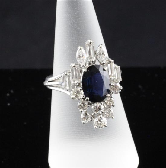 An 18ct white gold sapphire and 170fc0
