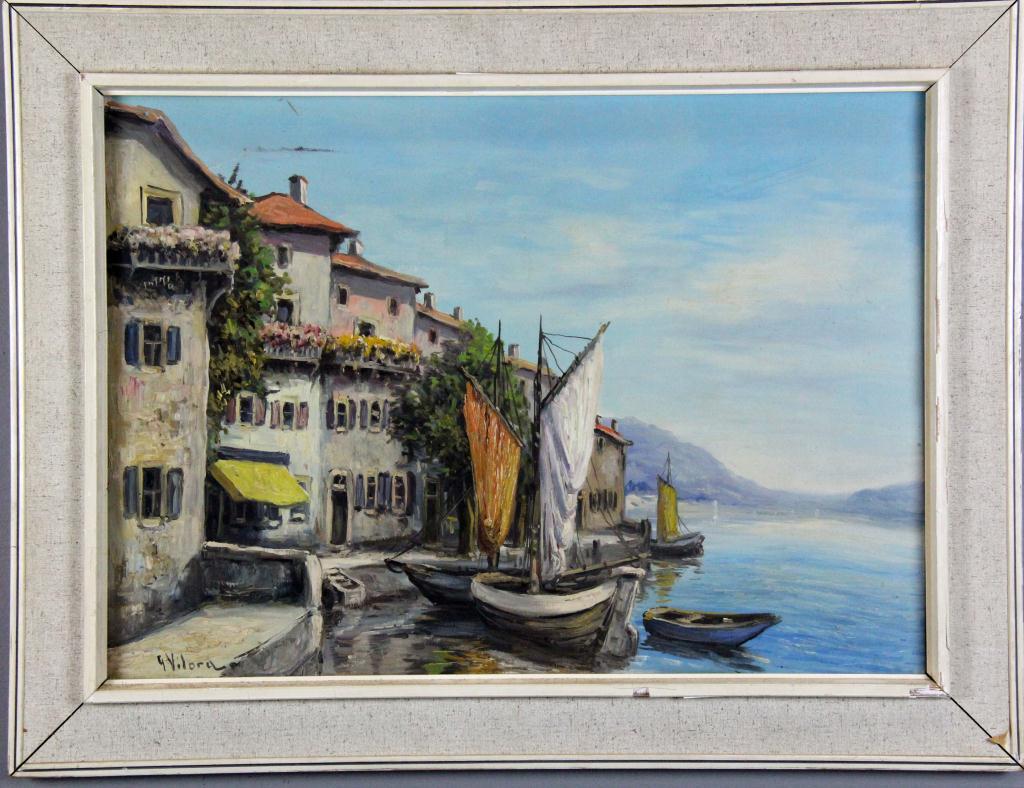 Mid Century Vilora Oil Painting 17110f