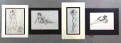 (4) Nude Sketches by John DroskaConsisting