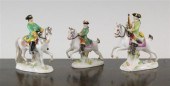 Three small Meissen equestrian 17123e