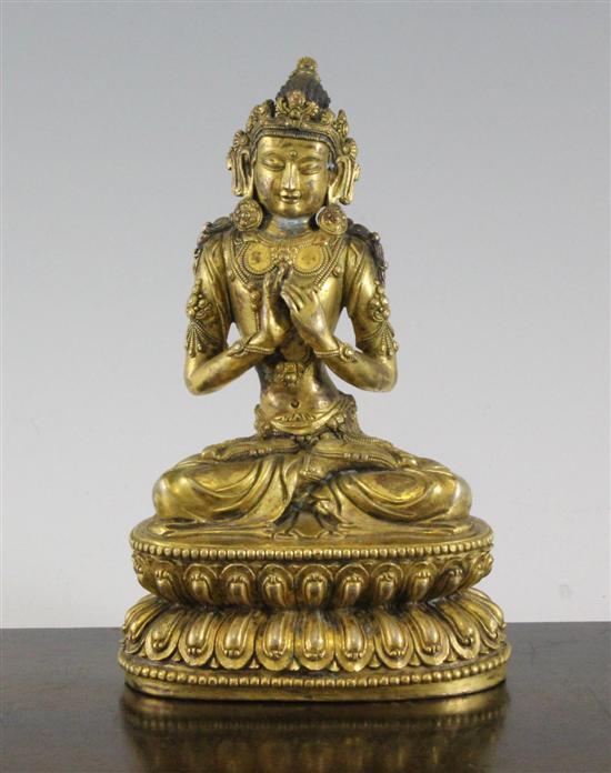 A Chinese gilt bronze seated figure 1712dd