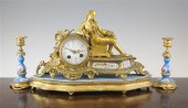 A 19th century French ormolu and porcelain