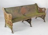A Victorian cast iron bench 6ft 1in.