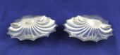 A pair of Edwardian silver butter shells