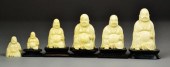 (6) Chinese Carved Ivory BuddhasCollection