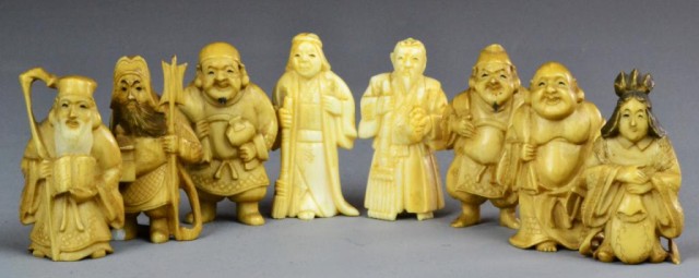  8 Pcs Carved Ivory FiguresEight 17166e