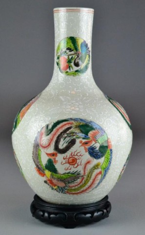 Chinese Qing Famille Verte Vase 17169c