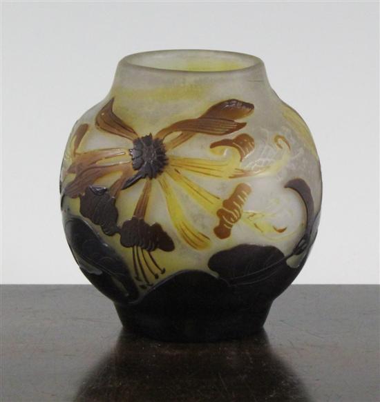 A Galle cameo glass globular vase 171766