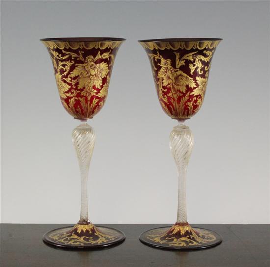 A pair of Venetian gilt decorated 1717a5