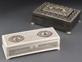  2 Anglo Indian ivory boxes including International 17412e