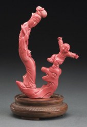 Chinese Qing carved red coral Guanyin(International