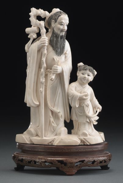Chinese carved ivory figure group(International