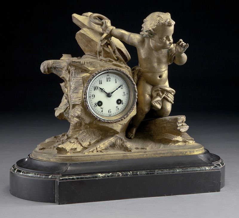 French bronze figural mantel clockdepicting 1741e9