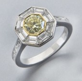 18K gold fancy intense yellow diamond 174275