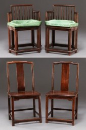  2 Pr Chinese rosewood chairs 1  1743c4