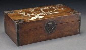 Chinese carved Huanghuali box inlaid 174423