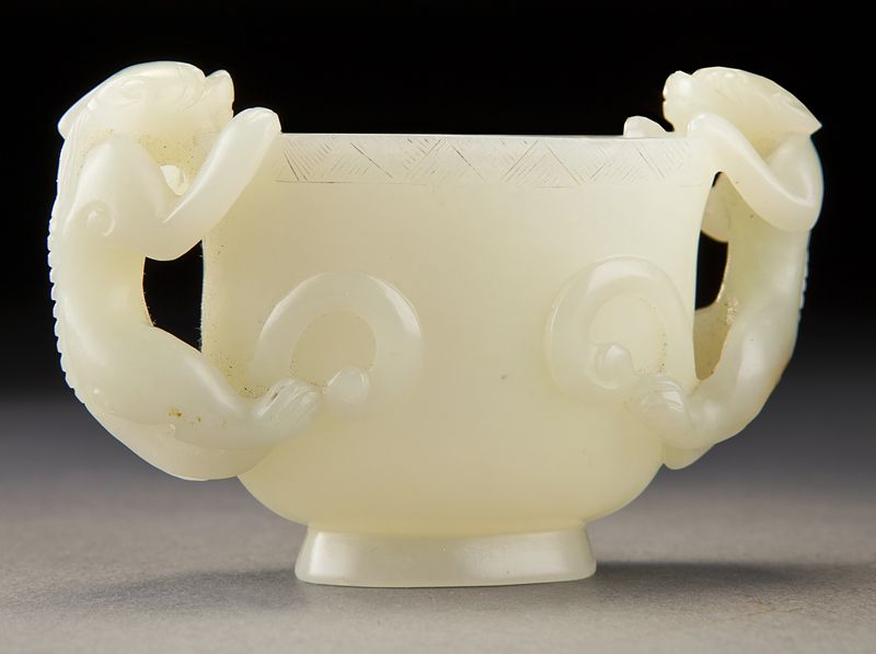 Chinese carved jade libation cupdepicting 1744c6